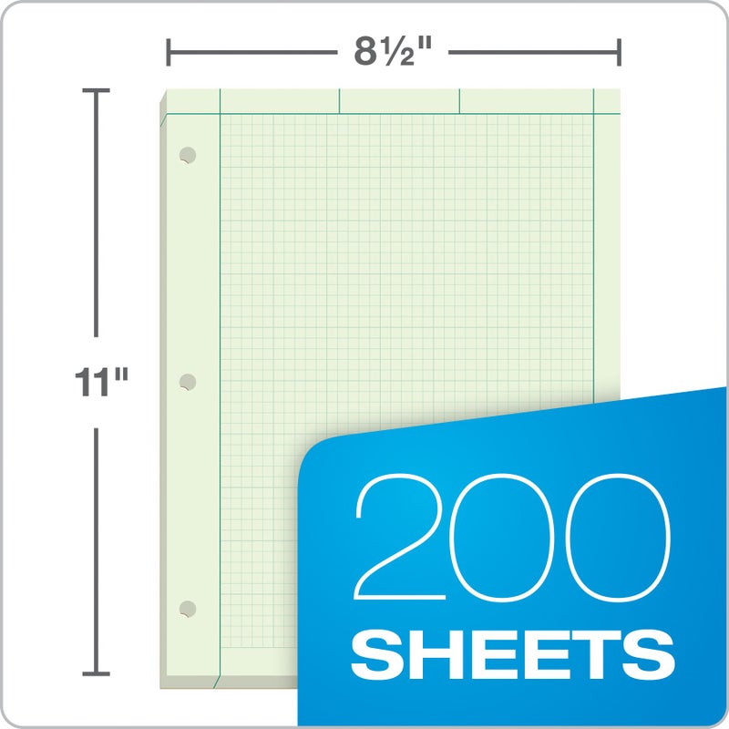 Ampad Engineer Pad, 5 Squares per Inch, 8.5" x 11", 200 Sheet Pad, Green (22-144) - Image 5